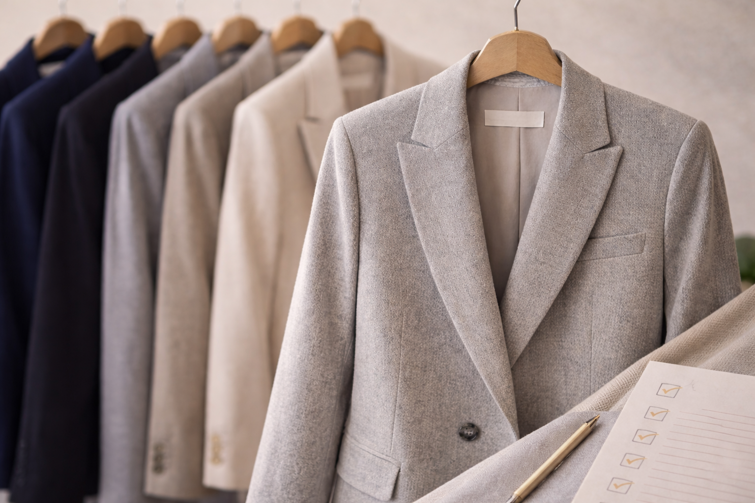 como escolher blazer neutro analisando modelagens e tecidos com peça em destaque