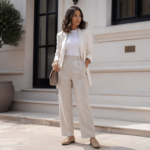 look feminino com proporção equilibrada para alongar a silhueta sem salto