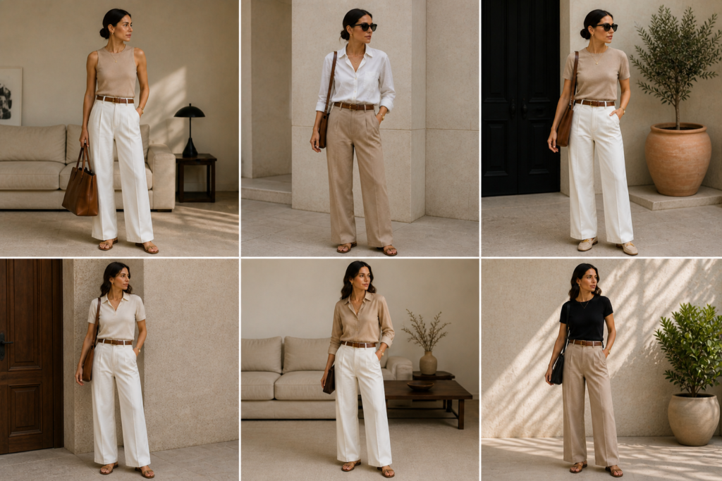 look neutro e elegante inspirado em quiet luxury no Brasil